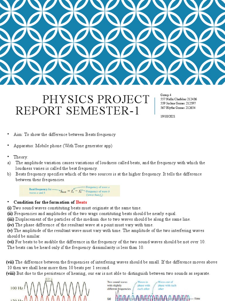 Physics Project Report Semester-1 | PDF