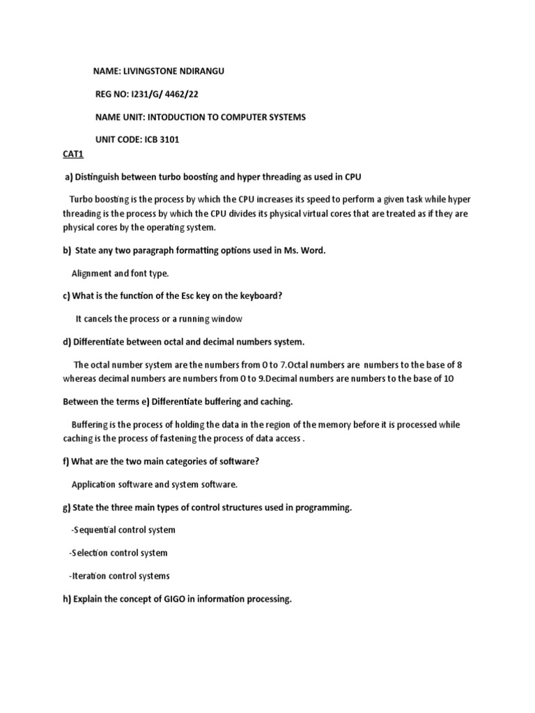 Introduction To Computer Assignment | PDF | Computer File | Process ...