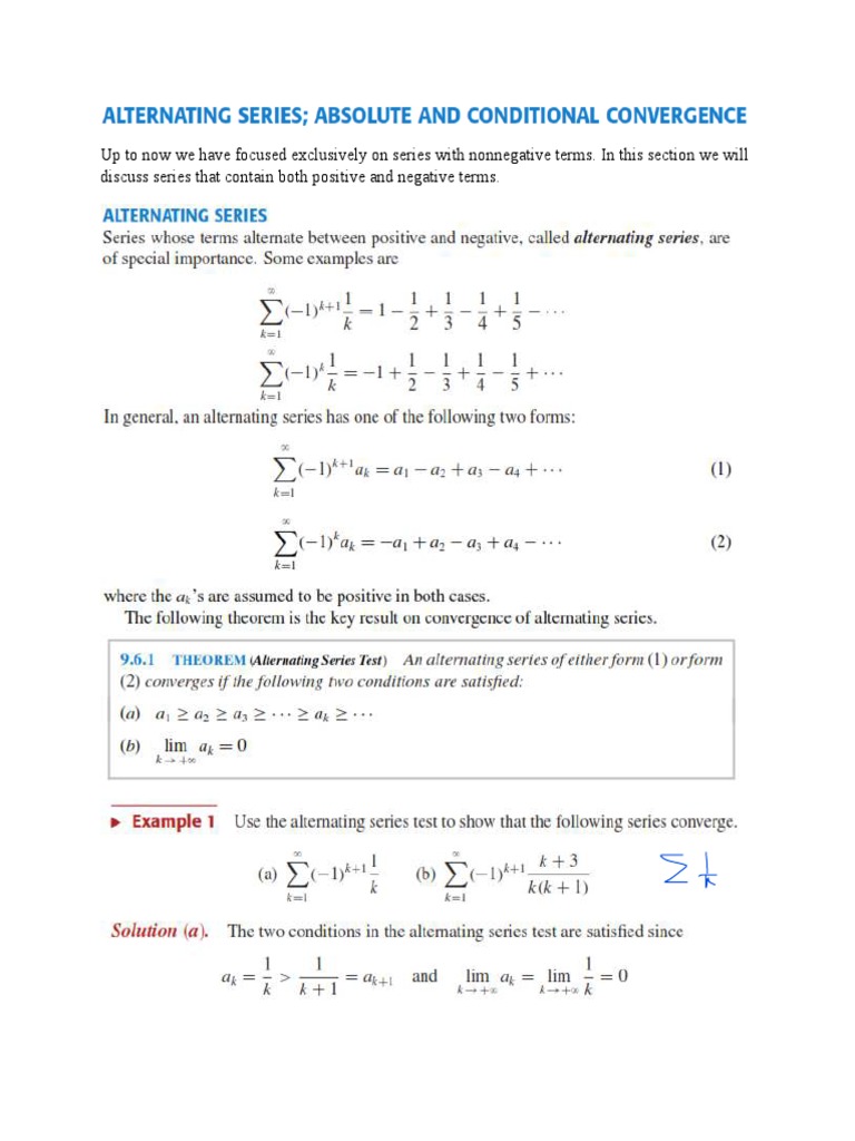 Lecture#12 Alternate Series | PDF