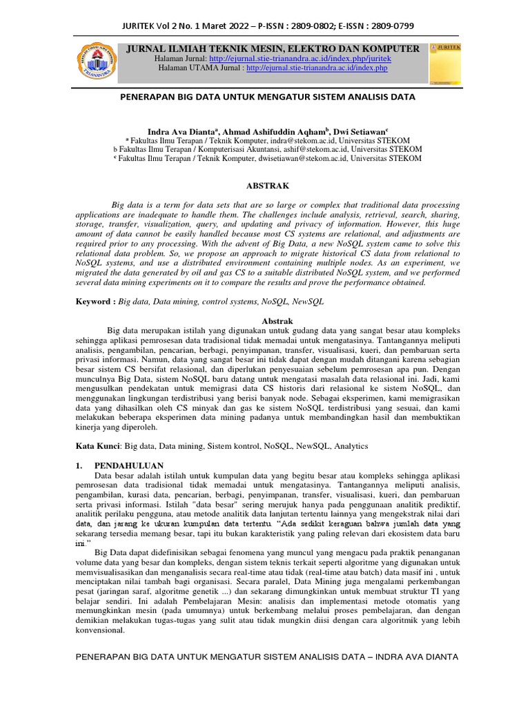Big Data untuk Sistem Analisis | PDF | Komputer