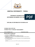 GretSA University Exam Focuses on IT Project Management