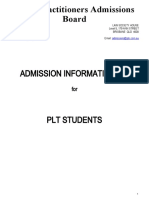 ADMISSION KIT FOR PLT STUDENTS 1 July 2018