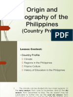 Origin and Geography of The Philippines