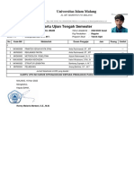 Kartu Ujian Tengah Semester: Universitas Islam Malang