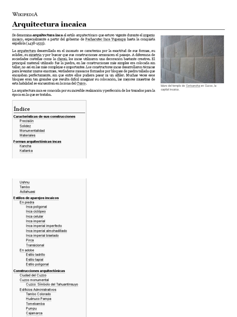 Arquitectura Incaica | PDF | Imperio Inca | Andes