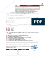 Teste de avaliação de físico-química sobre reações químicas