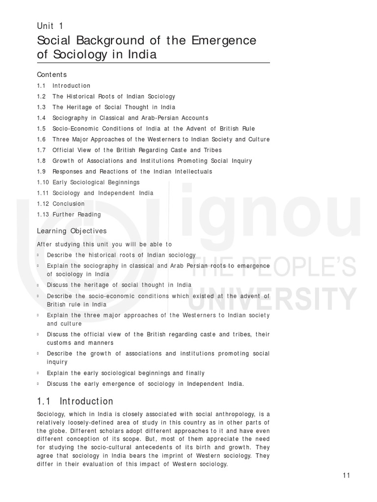 Emergence of sociology in india pdf sociology behavioural sciences