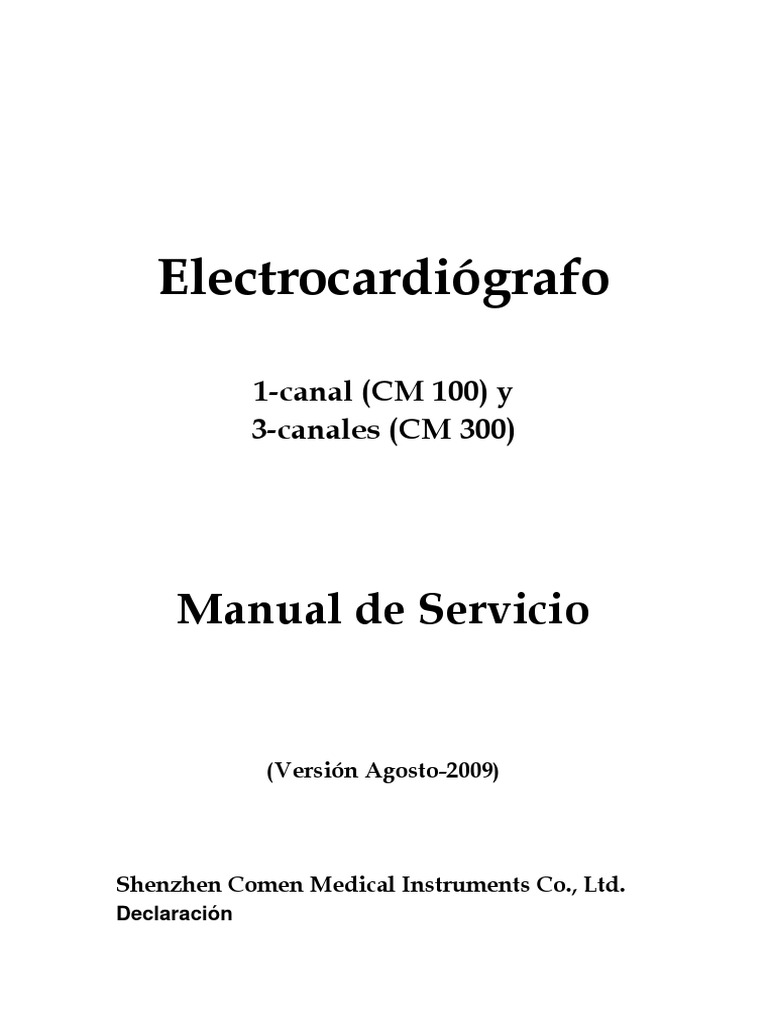 Manual de servicio cm100 cm300 2017 pdf electrocardiografia