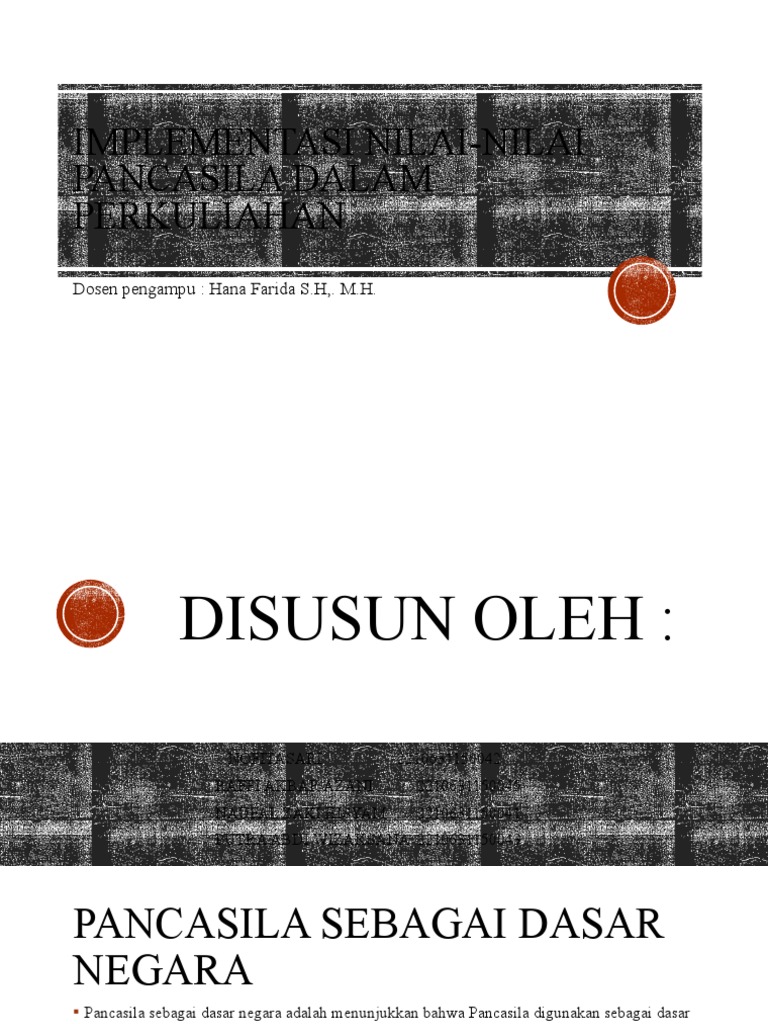 Implementasi Nilai Nilai Pancasila Dalam Perkuliahan Pdf