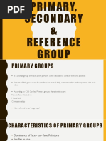 Primary Secondary and Reference Group - Sociology