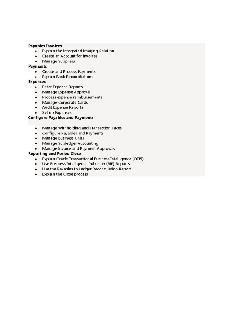 Payables & Expenses Management Guide | PDF
