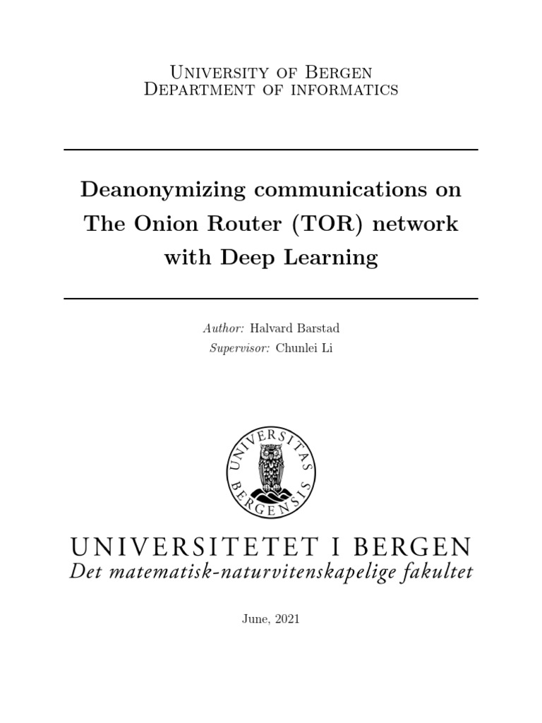 Deanonymizing Tor Network Communications Using Deep Learning