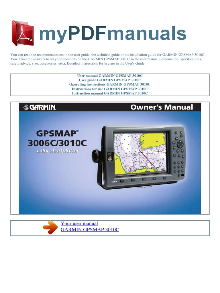 Garmin GPSMAP 3010C User Manual | PDF | Navigation | Map