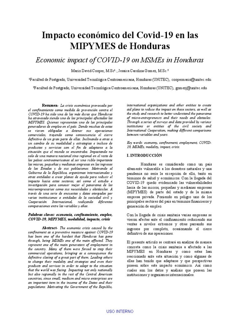 El impacto económico de la pandemia de COVID-19 en las MIPYMES de ...