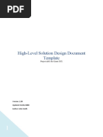 High Level Solution Design Document Template