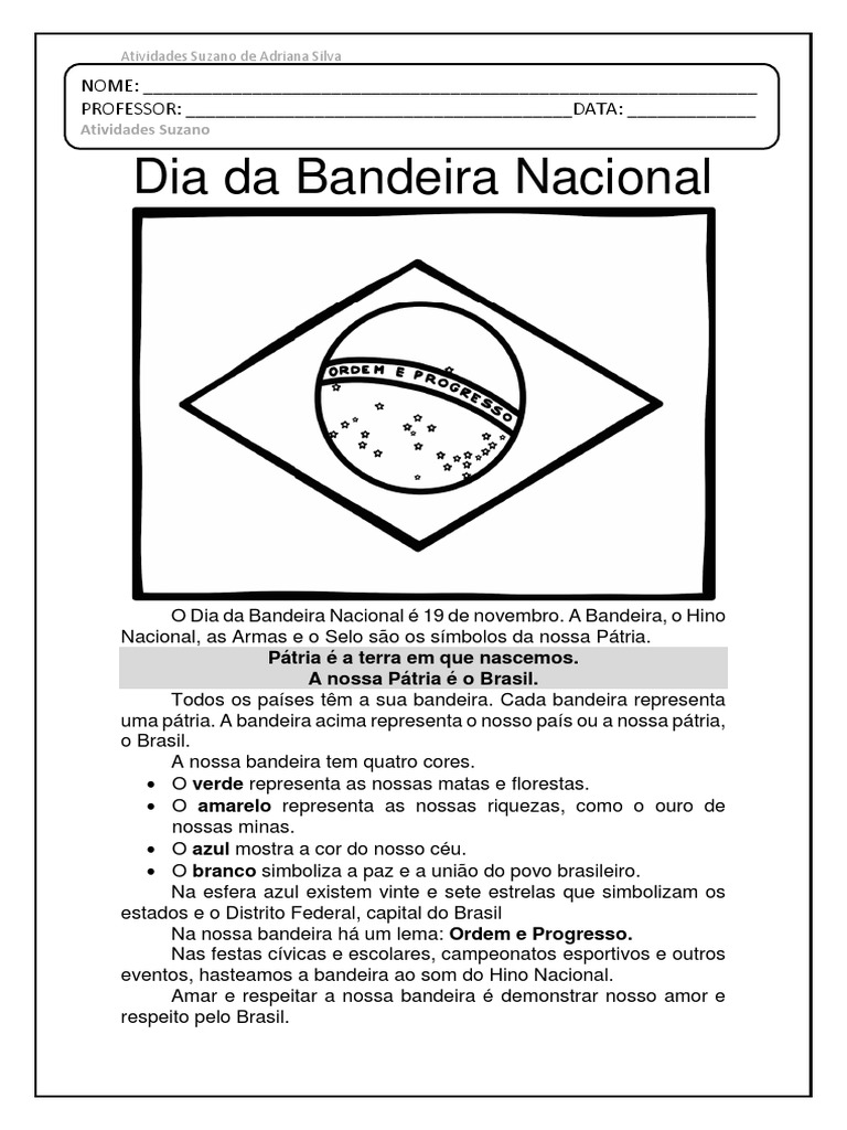 Dia Da Bandeira - Explicação | PDF | Símbolos nacionais | Bandeira, image size:768x1024