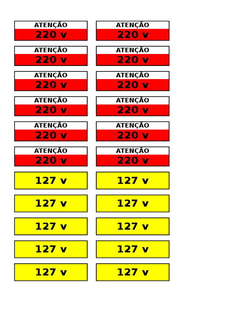 Etiqueta 127v e 220v | PDF