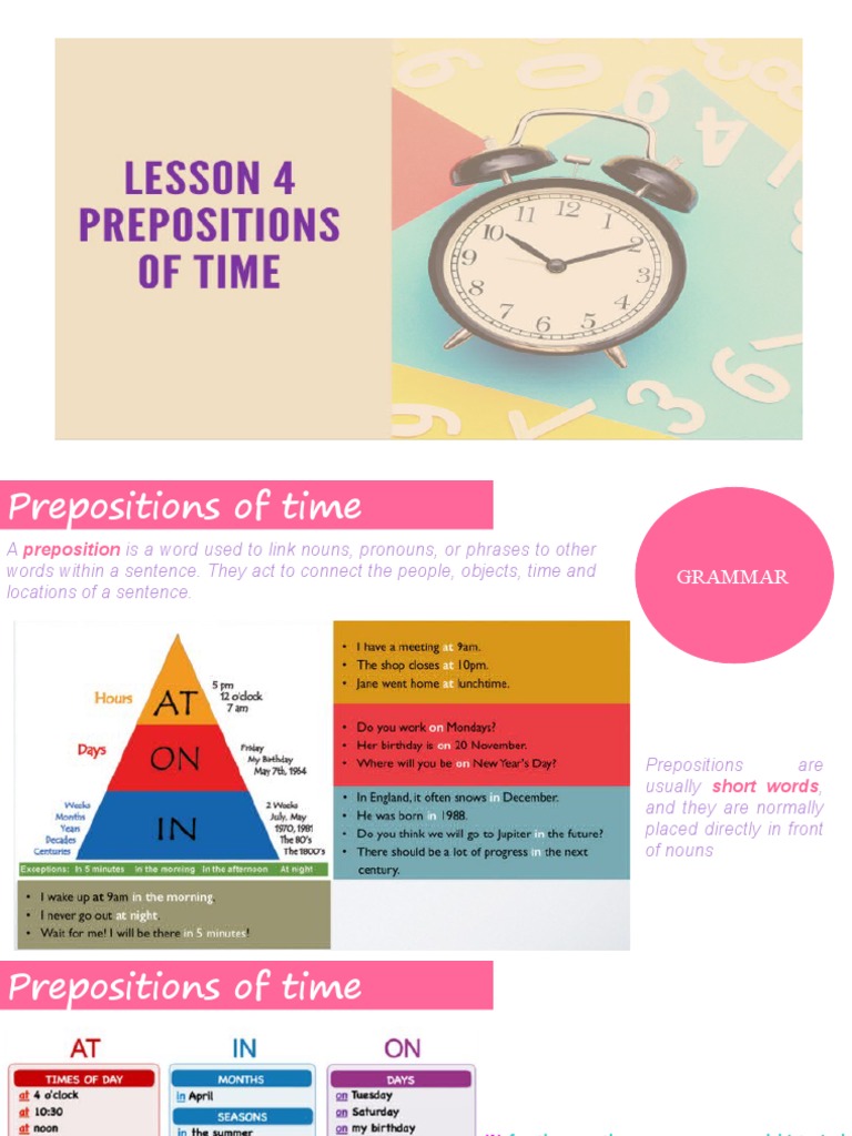 Prepositions of Time Explained | PDF