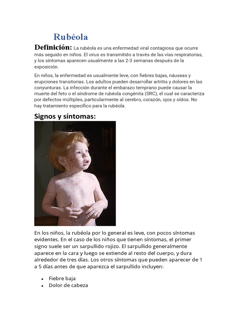 La Rubéola | PDF | Medicina CLINICA | Epidemiología