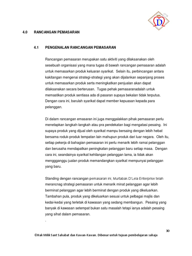 Bab 4 Rancangan Pemasaran Rp Pdf