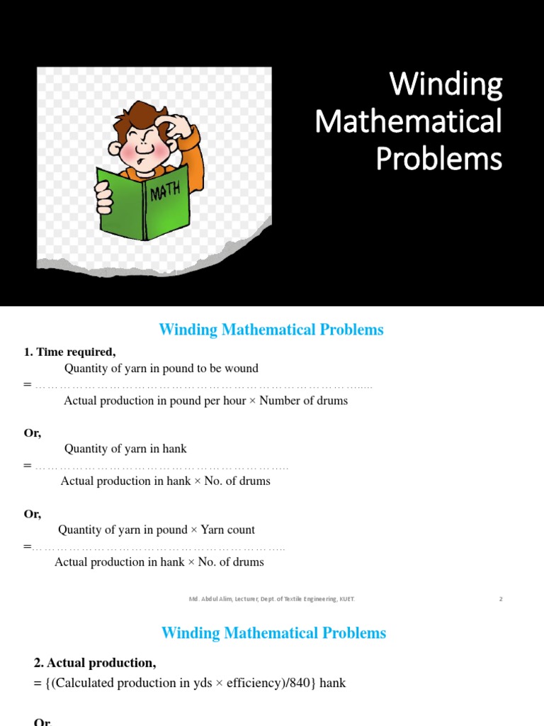 7 Winding Mathematical Problems | PDF | Textile Manufacturing | Loom