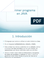 Mi primer programa en Java: Introducción a variables e identificadores