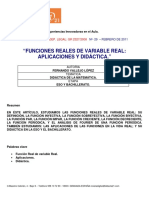 Funciones Reales de Variable Real - Aplicaciones y Didáctica.