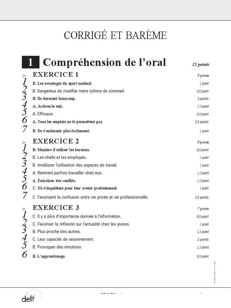 Corrigé DELF B2 : Compréhension écrite | PDF