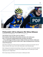 Förbundet Vill Ha Dispens För Stina Nilsson - SVT Sport