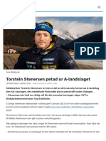 Torstein Stenersen Petad Ur A-Landslaget - SVT Sport