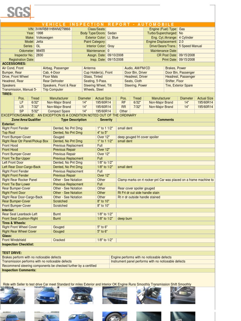 Sgs Inspection Report Manual Transmission Car Body Styles