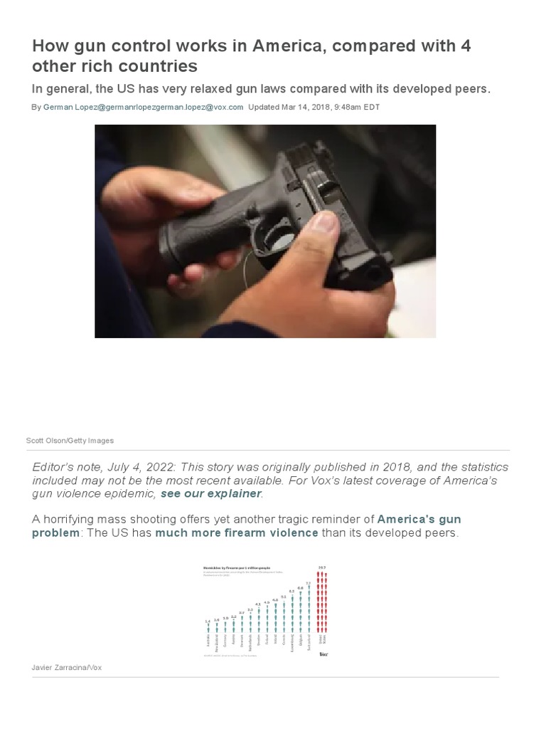 How Gun Control Works in America, Compared With 4 Other Rich Countries