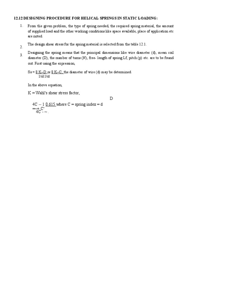Helical Spring Design Procedure Guide | PDF | Teaching Methods & Materials
