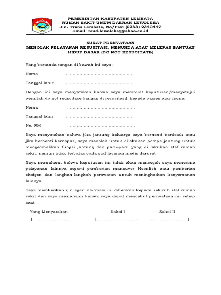 Formulir Do Not Resucitate PDF