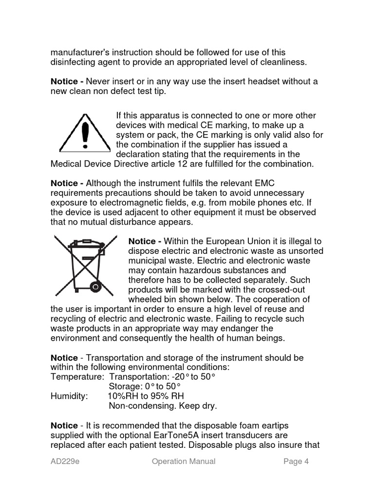 AD229e Operation Manual Overview | PDF | Waste | Electronic Waste