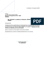 Carta de Solicitud de Inscripcion Dirigida A La Directora de Posgrado