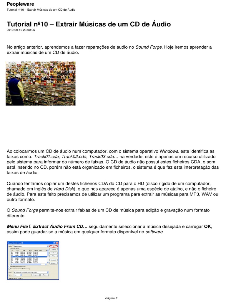 Extrair Músicas de CD de Áudio | PDF | Computadores