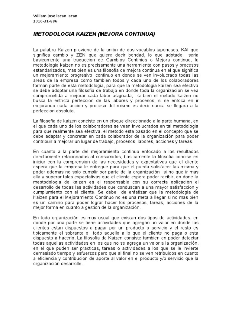 Kaizen: Mejora Continua en Empresas | PDF | Business | Economias