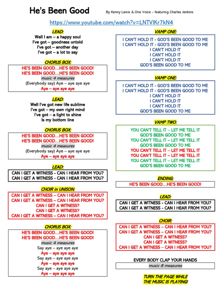 He's Been Good - Kenny Lewis | PDF