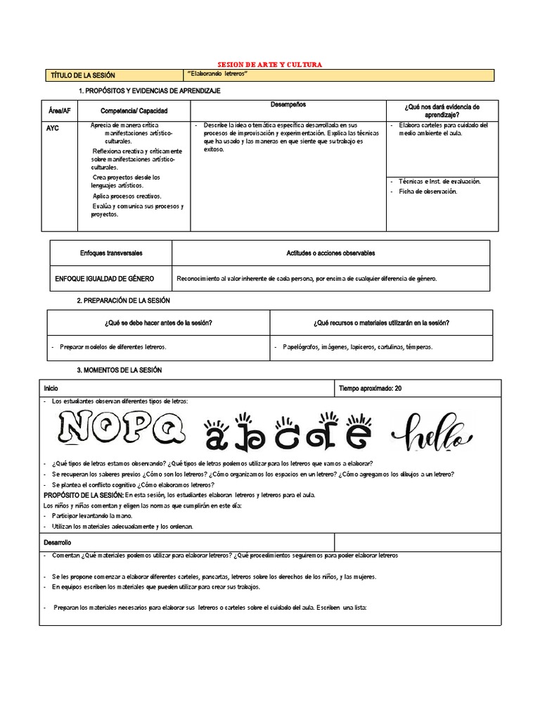 Elaboramos Letreros | PDF | Aprendizaje | Evaluación