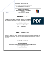 Attachment No. 6 Declaration and Certification