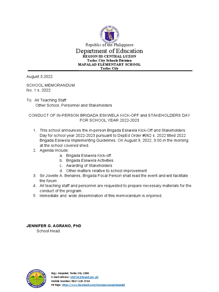 Brigada Memorandum PDF