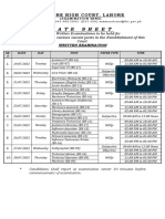 Date Sheet LHC