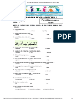 Soal UAS PAI Kelas 1 SD Semester 1 (Ganjil) Dan Kunci Jawaban - PDF