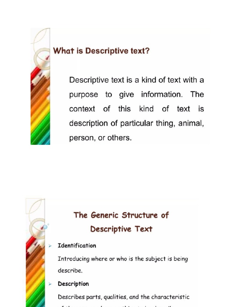 Descriptive Text - Text Structure and Features | PDF