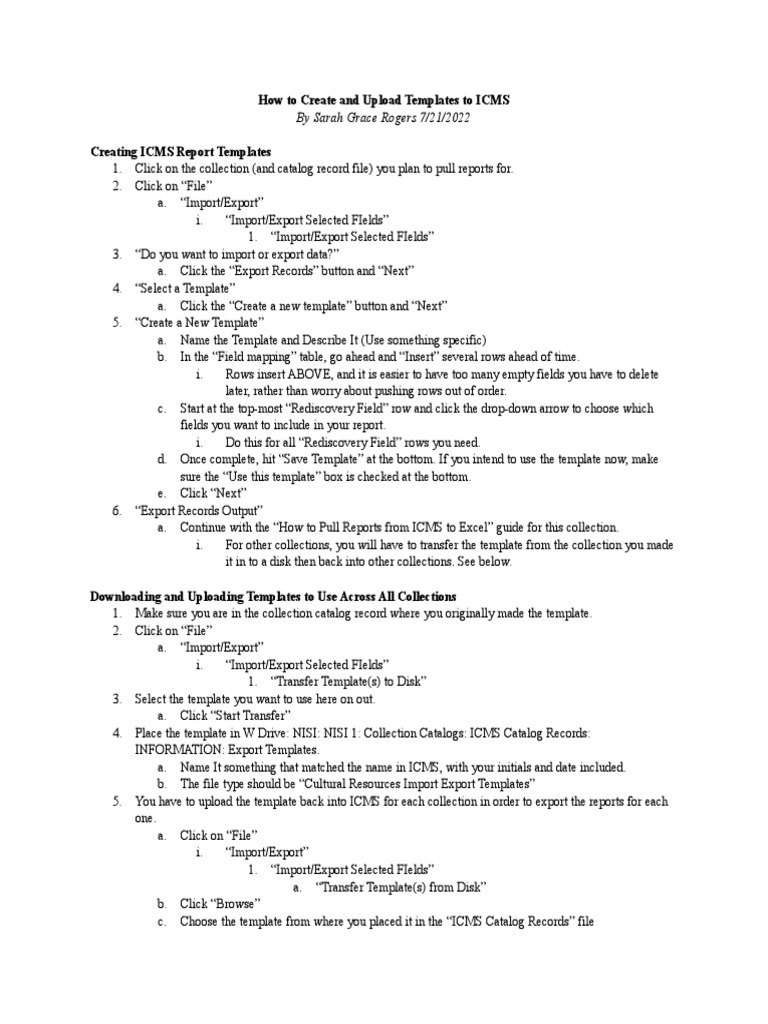 How To Create and Upload Templates To Icms | Download Free PDF ...