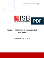 UNIT GUIDE - MAN101 - Principles of Management - Trimester 1 2022-2023