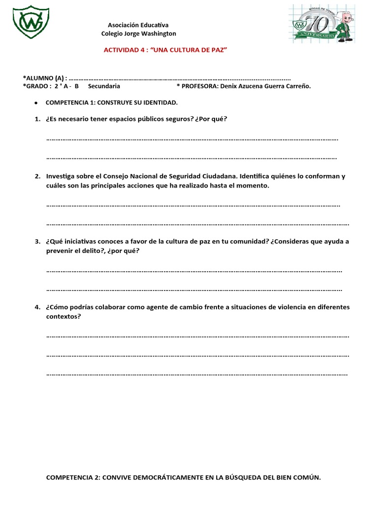 Promoviendo la Cultura de Paz Escolar | PDF