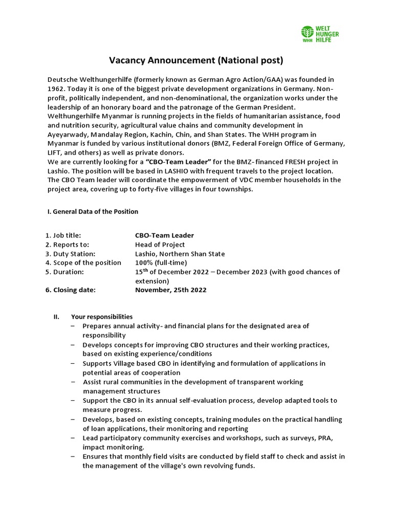 Welthungerhilfe CBO Team Leader 25112022 PDF