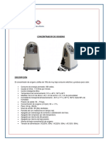 FICHA TECNICA CONCENTRADOR DE OXIGENO (Equipo Medico)